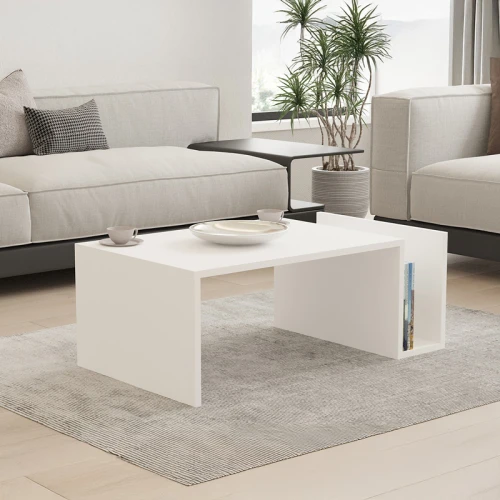 Τραπέζι Σαλονιού Poko Σε Λευκή Απόχρωση 86.8X50X32,4Εκ