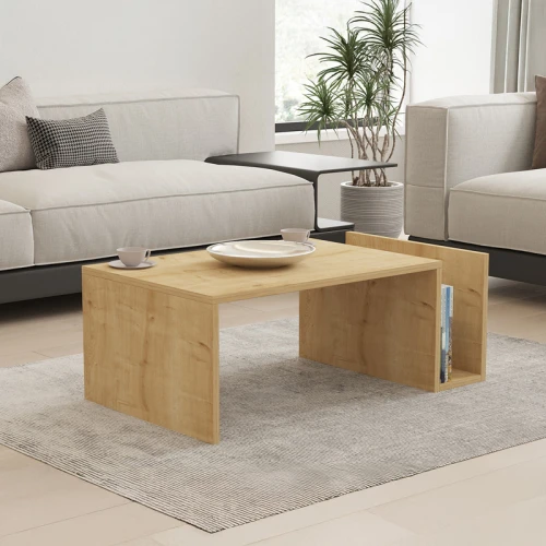 Τραπέζι Σαλονιού Poko Σε Oak Απόχρωση 86.8X50X32,4Εκ