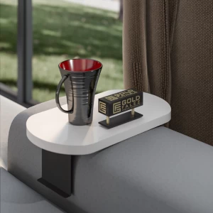 Βοηθητικό Τραπεζάκι Linea Σε Λευκή Απόχρωση Με Μαύρα Μεταλλικά Πόδια 20X35X10Εκ