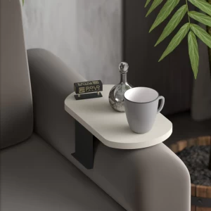 Βοηθητικό Τραπεζάκι Linea Σε Απόχρωση Κρέμα Με Μαύρα Μεταλλικά Πόδια 20X35X10Εκ