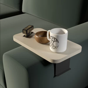 Βοηθητικό Τραπεζάκι Linea I Σε Απόχρωση Κρέμα Με Μαύρα Μεταλλικά Πόδια 20X35X10Εκ