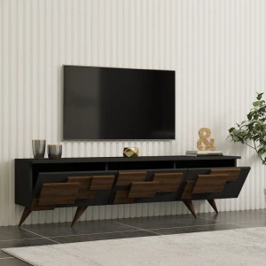 Έπιπλο Τηλεόρασης Trida Καρυδί Με Ανθρακί 160X35X45Εκ