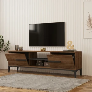 Έπιπλο Τηλεόρασης Eslem Καρυδί Με Ανθρακί 160X34,6X48,1Εκ