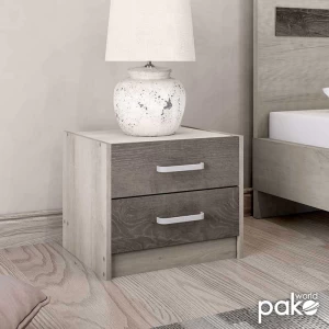 Κομοδίνο Olympus Με 2 Συρτάρια Χρώμα Castillo-Toro 47,5X40,5X40,5Εκ