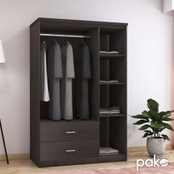 Ντουλάπα Ρούχων Τρίφυλλη Olympus Χρώμα Wenge 120X57X183Εκ