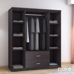 Ντουλάπα Ρούχων Τετράφυλλη Olympus Χρώμα Wenge 159X57X183Εκ