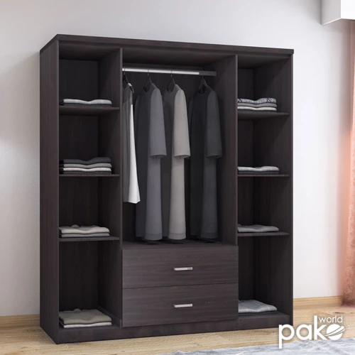 Ντουλάπα Ρούχων Τετράφυλλη Olympus Χρώμα Wenge 159X57X183Εκ