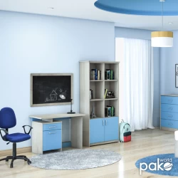 Γραφείο Εργασίας Looney Χρώμα Castillo-Μπλε 100X55X75Εκ