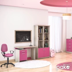 Γραφείο Εργασίας Looney Χρώμα Castillo-Ροζ 100X55X75Εκ