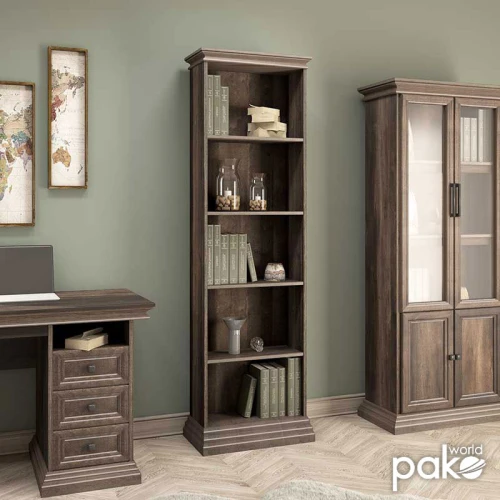 Βιβλιοθήκη Mozart Χρώμα Καρυδί 60X34,5X202,5Εκ