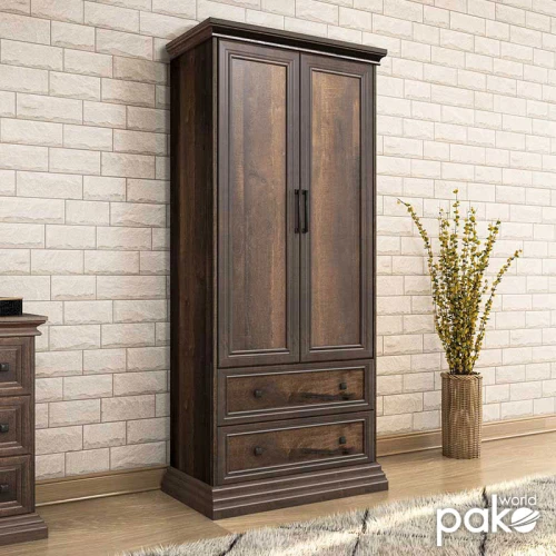 Ντουλάπα Ρούχων Δίφυλλη Mozart Χρώμα Καρυδί 83X52X202,5Εκ