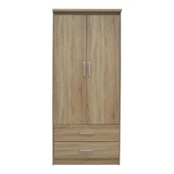 Ντουλάπα Ρούχων Δίφυλλη Olympus Σε Sonoma Απόχρωση 81X57X183Εκ