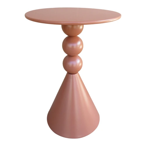 Βοηθητικό Τραπέζι Bilane Μέταλλο Σε Terracotta Απόχρωση Φ39X60Εκ