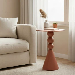 Βοηθητικό Τραπέζι Bilane Μέταλλο Σε Terracotta Απόχρωση Φ39X60Εκ