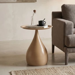 Βοηθητικό Τραπέζι Samino Μέταλλο Cappuccino Φ39X46Εκ