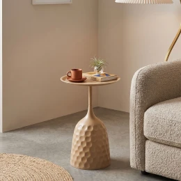 Βοηθητικό Τραπέζι Waini Μέταλλο Cappuccino Φ39X60Εκ