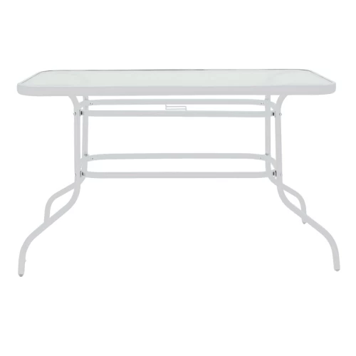 Τραπέζι Ensure Μέταλλο Λευκό-Γυαλί 120X70X70Εκ
