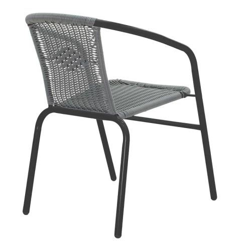 Πολυθρόνα Obbi Μαύρο Μέταλλο-Pe Γκρι 53X59X72Εκ