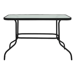 Τραπέζι Valor Μέταλλο Μαύρο-Γυαλί 110X60X70Εκ