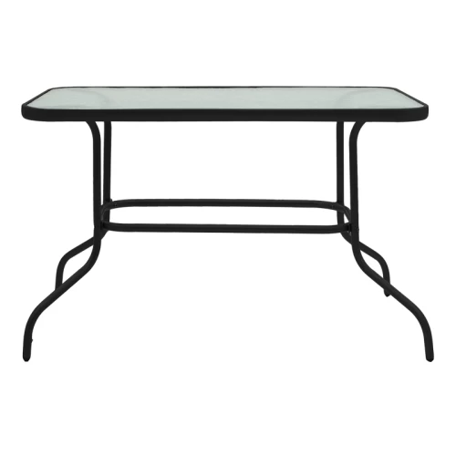 Τραπέζι Valor Μέταλλο Μαύρο-Γυαλί 110X60X70Εκ