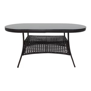 Τραπέζι Cellin Μέταλλο-Pe Rattan Καφέ 160X80X77Εκ