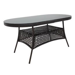 Τραπέζι Cellin Μέταλλο-Pe Rattan Καφέ 160X80X77Εκ