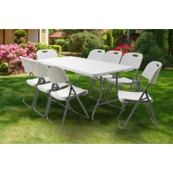 Τραπέζι Catering Rodeo Πτυσσόμενο-Βαλίτσα Λευκό 183X76X74Εκ
