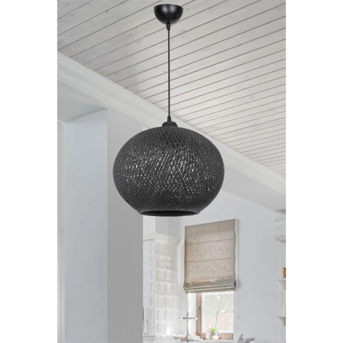 Φωτιστικό Οροφής Μονόφωτο Leshia Ε27 Μαύρο Φ38X38Εκ