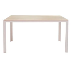 Τραπέζι Nares Αλουμίνιο Λευκό-Plywood Φυσικό 140X80X72.5Εκ
