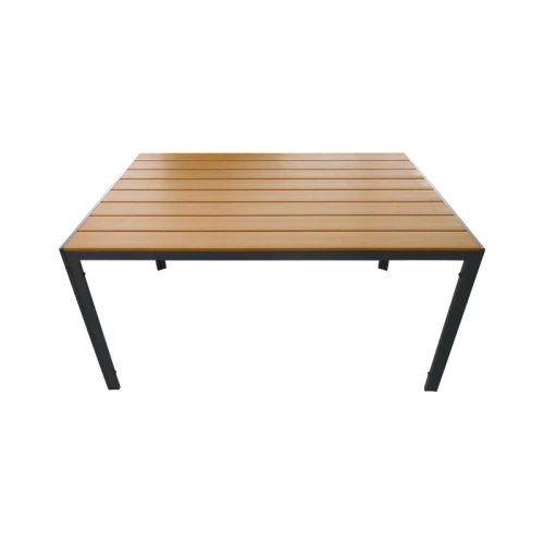 Τραπέζι Nares Αλουμίνιο Ανθρακί-Plywood Φυσικό 140X80X72.5Εκ