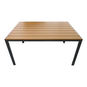 Τραπέζι Nares Αλουμίνιο Ανθρακί-Plywood Φυσικό 180X90X72.5Εκ