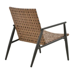 Πολυθρόνα Eamon Μαύρο Αλουμίνιο Και Pe Rattan Σε Καφέ Απόχρωση 72.5X73.5X77Εκ