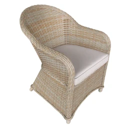 Πολυθρόνα Κήπου Hadrian Rattan Καφέ- Textilene Μπεζ 57X70X85Εκ