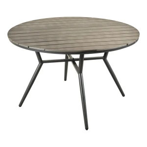 Τραπέζι Appa Αλουμίνιο Και Plywood Σε Ανθρακί Απόχρωση Φ120X74Εκ