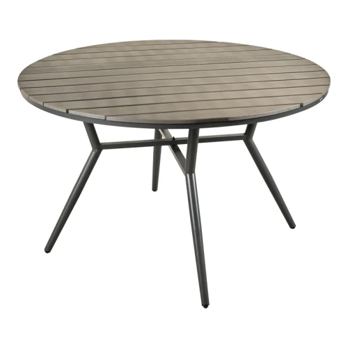 Τραπέζι Appa Αλουμίνιο Και Plywood Σε Ανθρακί Απόχρωση Φ120X74Εκ