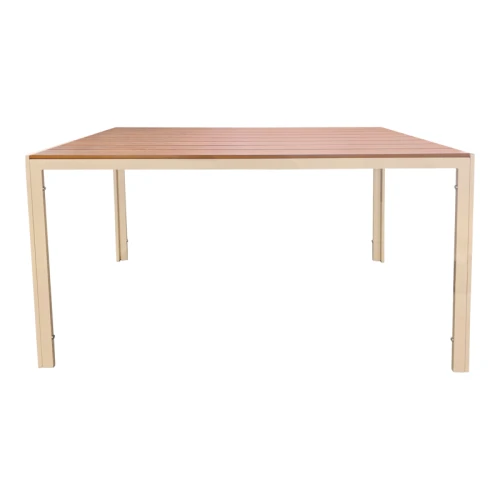 Τραπέζι Nares Σαμπανί Αλουμίνιο Plywood Σε Φυσική Απόχρωση 140X80X72.5Εκ
