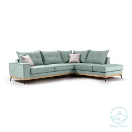 Γωνιακός Καναπές Αριστερή Γωνία Luxury Ii Ύφασμα Ciel-Cream 290X235X95Εκ