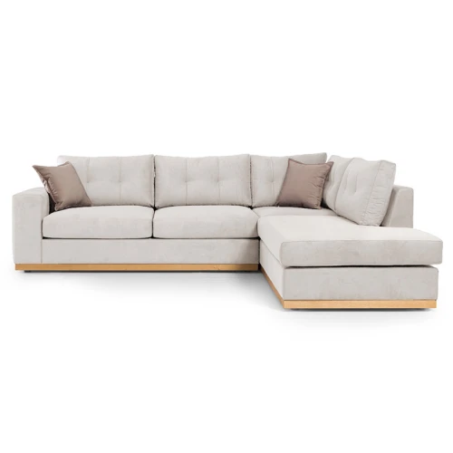 Γωνιακός Καναπές Αριστερή Γωνία Boston Ύφασμα Cream-Mocha 280X225X90Εκ