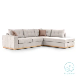Γωνιακός Καναπές Αριστερή Γωνία Boston Ύφασμα Cream-Mocha 280X225X90Εκ