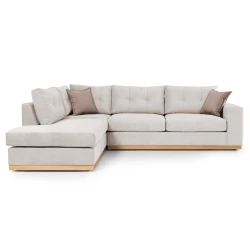 Γωνιακός Καναπές Δεξιά Γωνία Boston Ύφασμα Cream-Mocha 280X225X90Εκ