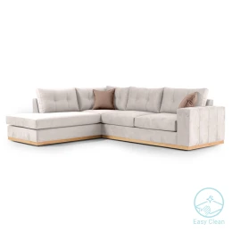 Γωνιακός Καναπές Δεξιά Γωνία Boston Ύφασμα Cream-Mocha 280X225X90Εκ