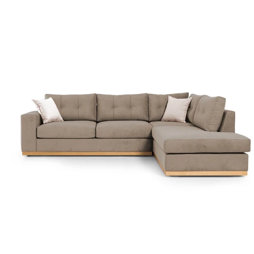 Γωνιακός Καναπές Αριστερή Γωνία Boston Ύφασμα Mocha-Cream 280X225X90Εκ