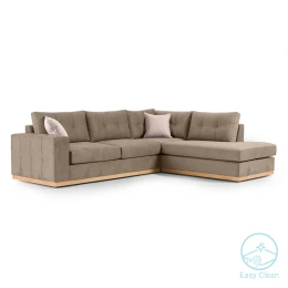 Γωνιακός Καναπές Αριστερή Γωνία Boston Ύφασμα Mocha-Cream 280X225X90Εκ