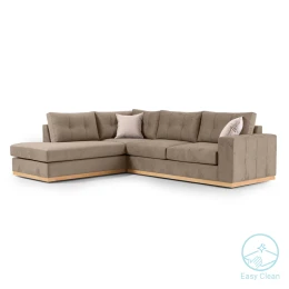 Γωνιακός Καναπές Δεξιά Γωνία Boston Ύφασμα Mocha-Cream 280X225X90Εκ