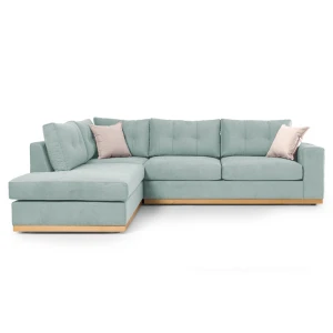 Γωνιακός Καναπές Δεξιά Γωνία Boston Ύφασμα Ciel-Cream 280X225X90Εκ