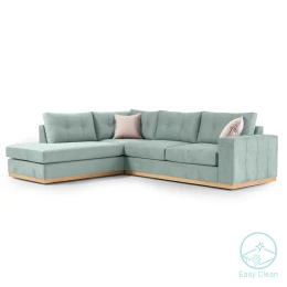 Γωνιακός Καναπές Δεξιά Γωνία Boston Ύφασμα Ciel-Cream 280X225X90Εκ