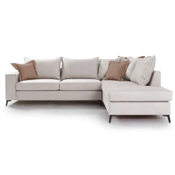 Γωνιακός Καναπές Αριστερή Γωνία Romantic Ύφασμα Cream-Mocha 290X235X95Εκ