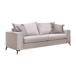 Καναπές Verona 3Θέσιος Cream - Μαξιλάρια Mocha 225X93X100Εκ
