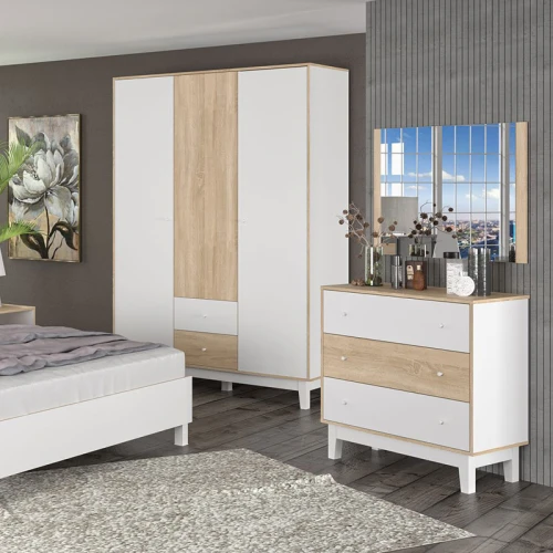 Συρταριέρα Awell 3Ων Συρταριών Sonoma-Λευκό 90X44X88,5Εκ