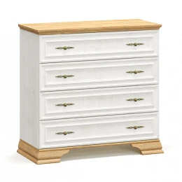 Συρταριέρα Jaden 4Ων Συρταριών Golden Oak-Λευκό Antique 93,5X39X88,5Εκ
